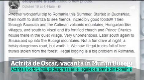 Actriţa Jacqueline Bisset este fascinată de România