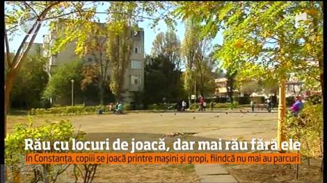 Nu contează cât de frumos este afară, copiii din Constanţa tot nu au unde să se joace!