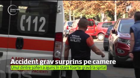 Un accident teribil a fost surprins în imagini, într-o intersecţie din Galaţi
