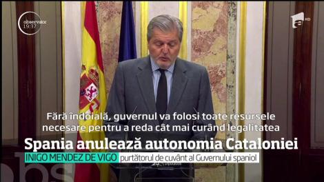 Criza catalană se amplifică. Madridul suspendă autonomia Cataloniei