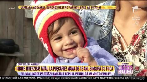 Iubire interzisă. Tatăl, la pușcărie, mama de 16 ani, singură cu fiica: ”El m-a luat de pe străzi. Am făcut copilul pentru că am vrut o familie!”