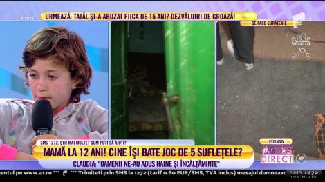 Claudia, fetiţa de 12 ani transformată în mamă pentru cei patru frățiori mai mici: ”De obicei zâmbesc rar. Mai mult sunt tristă în fiecare zi a vieții mele!”