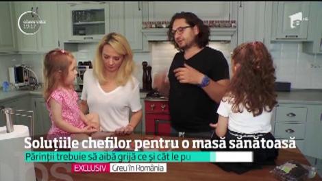 Greu în România. Mesele copiilor, provocare pentru părinţi. Chefii Nicolai Tand şi Florin Dumitrescu vin cu soluţii pentru meniuri sănătoase şi gustoase pentru copii