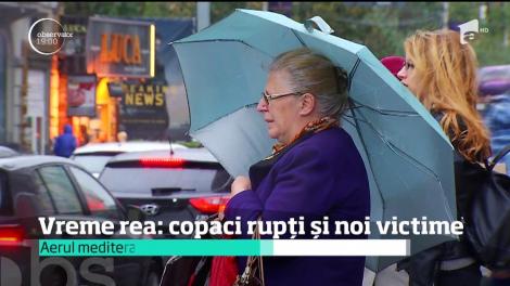 După 24 de ore de vânt şi ploaie sunt victime și pagube. Trei oameni au fost răniţi în Bucureşti