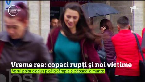 Vântul şi ploaia au creat probleme mari în ţară