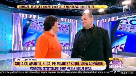 20 de ani, suspectată de soț că-l înșeală. Testul poligraf a dovedit contrariul! Soțul: ”În acest caz... să mă ierte. Poate, de acum în colo, o voi și iubi!!”