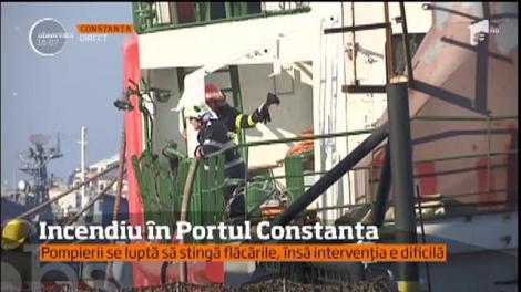 Incendiu în Portul Constanţa. Hercules, cea mai mare navă din România pentru salvarea de vieţi omeneşti, este în flăcări