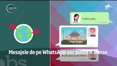 Motiv de bucurie pentru utilizatorii WhatsApp! Utilizatorii pot să şteargă mesajele pe care le-au scris în maximum 7 minute de la expediere