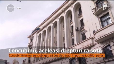 Concubinii au aceleaşi drepturi ca şi soţii, cel puţin în materie penală