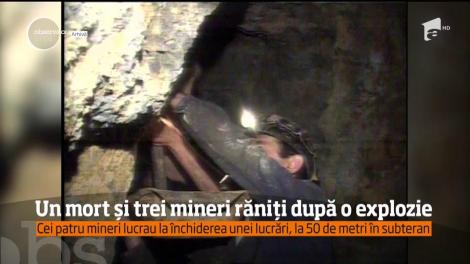 Un miner a murit, iar trei au fost grav răniţi, după o explozie produsă în subteranul minei din Uricani
