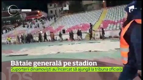 A fost scandal pe stadionul Ştefan cel Mare, între forţele de ordine şi suporterii dinamovişti!
