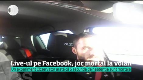 Live-ul pe facebook, joc MORTAL la volan. Cum s-a filmat un șofer român în timp ce conducea!