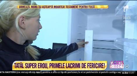 Tatăl erou, primele lacrimi de fericire! Şi-a văzut soţia zâmbind după multă vreme
