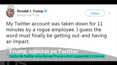 Un angajat Twitter i-a dezactivat contul de socializare a lui Donald Trump