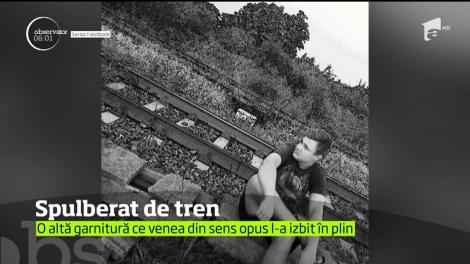 Imagini ȘOCANTE. Un tânăr de 19 ani coboară din tren și ESTE SPULBERAT de o altă garnitură ce vine din sens opus!