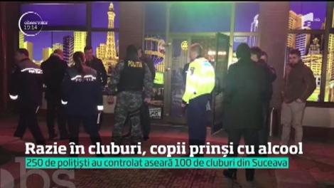 Razie în cluburi! 250 de polițiști au căutat adolescenţi care consumă alcool