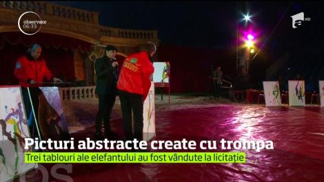 Picturi abstracte create de un elefant