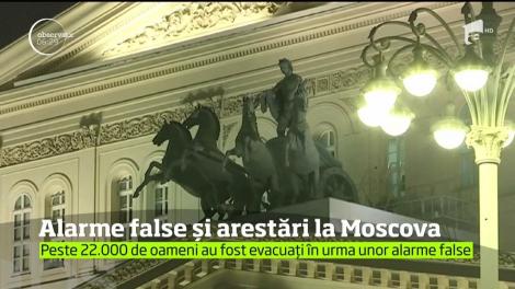 Alarme false și arestări la Moscova