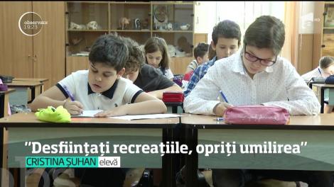 "Desfiinţaţi recreaţiile, opriți umilirea" este strigătul părinţilor, psihologilor şi asociaţiilor din ţara noastră