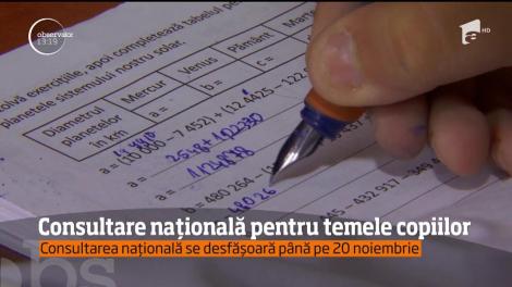 Temele pentru acasă ale copiilor sunt subiect de dezbatere naţională