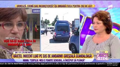 Mama băiatului inocent luat pe sus de jandarmi: "Copilul meu e foarte sensibil, a început să plângă"