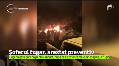 Şoferul din Bucureşti, implicat în carambolul în care maşinile s-au aprins ca o torţă, a fost arestat preventiv