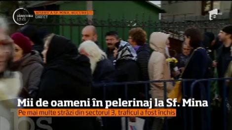 Mii de oameni în pelerinaj la Biserica Sfântul Mina. Pe mai multe străzi din sectorul 3 traficul a fost restricţionat!