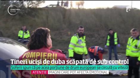 Şoseaua a devenit spital de campanie pe drumul care leagă Ovidiu de Mihail Kogălniceanu. Un accident cumplit a răpit trei vieţi