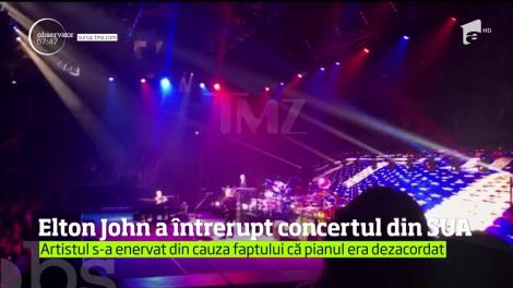 Și artiștii se enervează câteodată! Elton John nu a mai putut cânta și a întrerupt brusc spectacolul