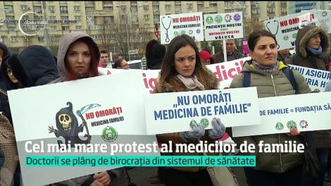 Cel mai mare protest al medicilor de familie, în fața Guvernului
