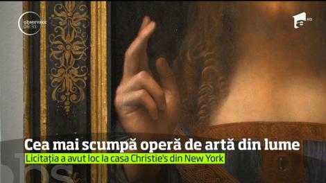 Un tablou al lui Leonardo da Vinci s-a vândut la licitaţie cu 400 de milioane de dolari, sumă care spulberă toate recordurile de pe piaţa operelor de artă