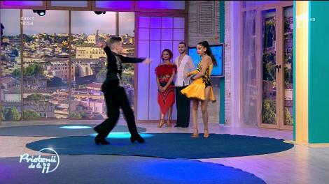 Ștefan Renghea, Luana Glonț, Bogdan Renghea și Oana Dodu dansează rumba, cha cha și jive în platoul de la Prietenii de la 11