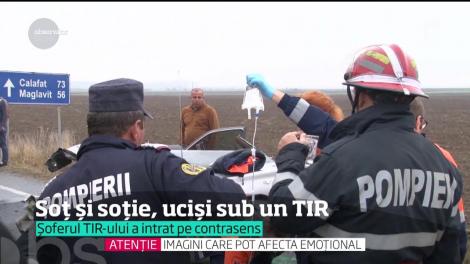 Accident grav în județul Mehedinți. Soț și soșie, uciși sub un TIR