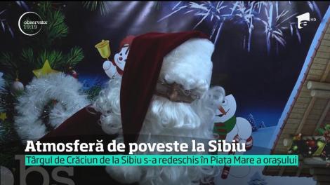 Atmosferă de poveste în Sibiu. Târgul de Crăciun de la Sibiu s-a redeschis în Piața Mare a orașului