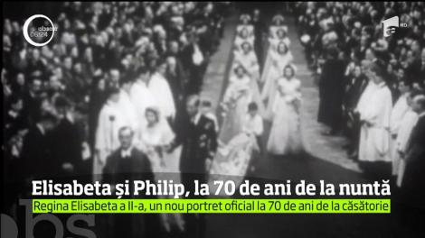 Regina Elisabeta a Doua şi  soţul său, prinţul Philip, la 70 de ani de la căsătorie