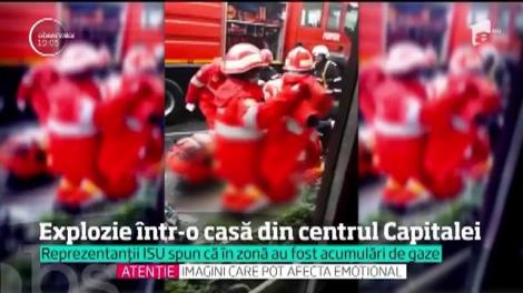 Explozie într-o casă din centrul Capitalei! Anchetatorii au cerut o expertiză la locul exploziei