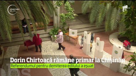 Dorin Chirtoacă rămâne primarul oraşului Chişinău după ce referendumul ce a pus în discuţie demiterea sa a eşuat