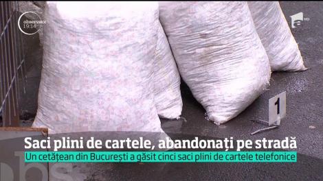 Poliția pusă pe jar! Un cetățean din București a găsit cinci saci plini de cartele telefonice