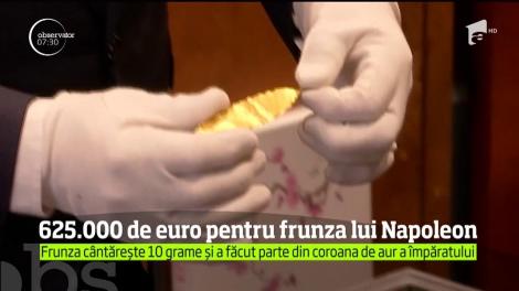 O frunză din aur care i-a aparţinut lui Napoleon Bonaparte a fost vândută cu 625 de mii de euro