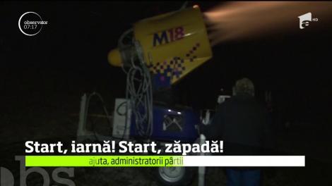 Start, iarnă! Start, zăpadă! Se lucrează în Azuga, ca pârtiile pentru copii să fie înzăpezite