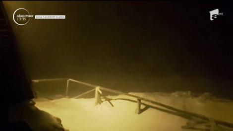 În Munții Bucegi, la cota 2200 a nins, iar vântul a bătut cu putere