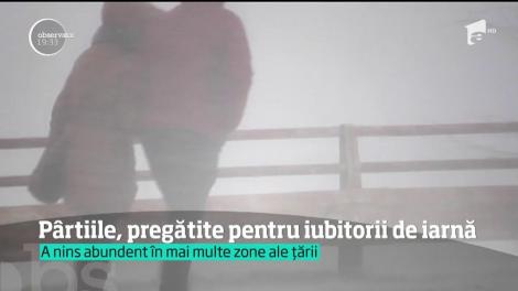 Pârtiile, pregătite pentru iubitorii de iarnă! A nins abundent în mai multe zone ale țării