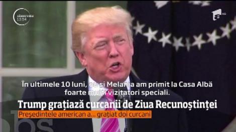 Donald Trump a graţiat primii săi doi curcani, înainte de Ziua Recunoştinţei