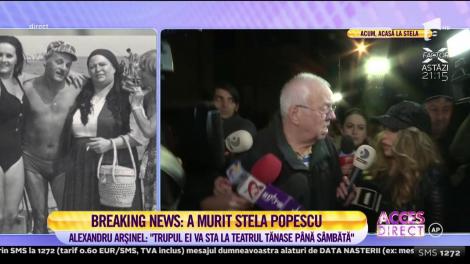 Alexandru Arșinel, despre moartea Stelei Popescu! Unde va fi depus trupul neînsuflețit al artistei!