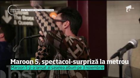 Trupa americană Maroon 5 a oferit un concert de excepţie la metroul din New York