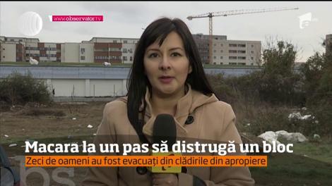 Macara la un pas să distrugă un bloc din Pitești