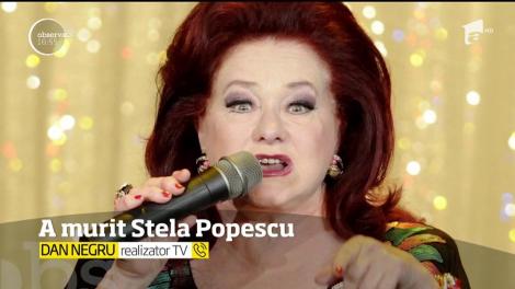 Dan Negru: "Un nume mare, Stela Popescu"