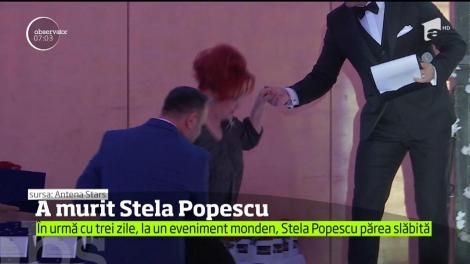 Stela Popescu a părăsit pentru totdeauna scena pe care o adora