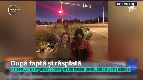 O t&acirc;nără din Statele Unite a str&acirc;ns 300 de mii de dolari pentru un om al străzii, care la r&acirc;ndul lui a ajutat-o &icirc;ntr-un moment greu