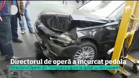 Accident ieşit din comun în Timişoara. Directorul Operei Române, Corneliu Murgu, a intrat cu maşina în clădirea instituţiei